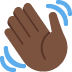 👋🏿 waving hand: dark skin tone display on Twitter